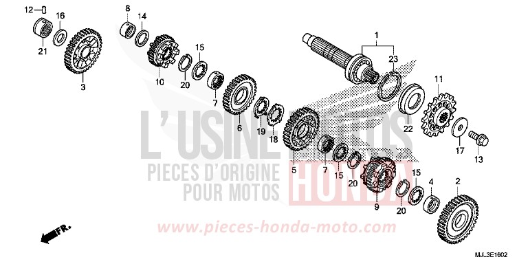 BOITE DE VITESSES (ARBRE INTERMEDIAIRE) (NC700XD/750XD) de NC750X DCT SWORD SILVER METALLIC (NHA95) 2014
